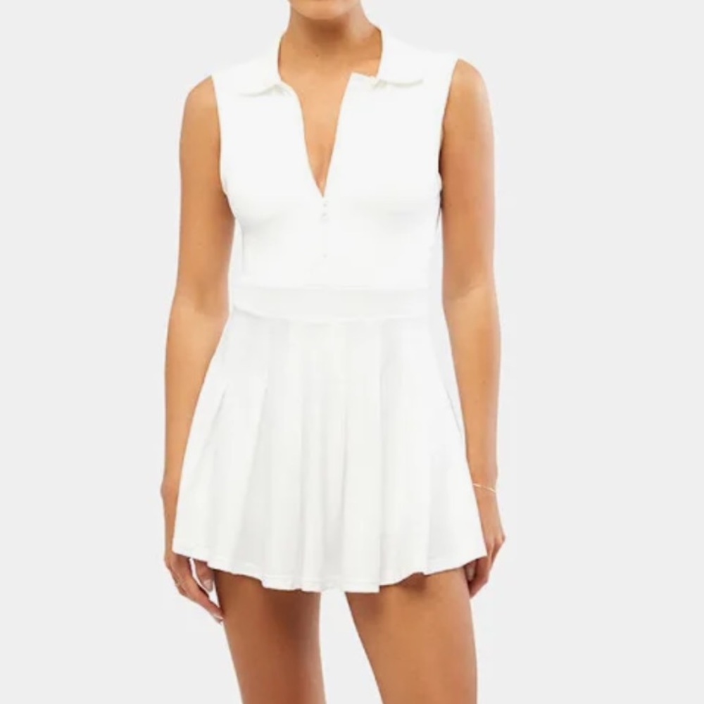 BRAND NEW - Weworewhat Solid Tennis Dress - Optic White